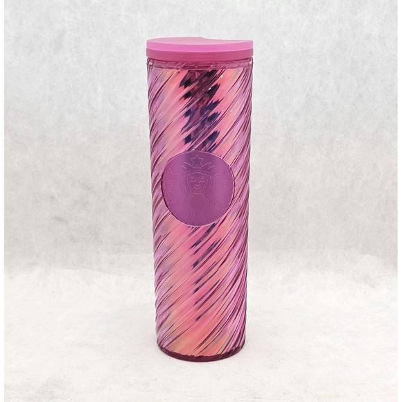 Starbucks Other - Starbucks 2022 Christmas Holiday Sangria Pink Spiral Textured Tumbler 16oz Cup